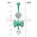 Mint Dainty Bow-Tie Belly Button Ring