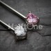 CZ Double Heart Gem Nipple Barbell Ring