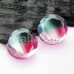 Faceted Mermaid Iridescent Glass Double Flared Ear Gauge Plug