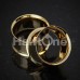 Gold Plated Double Flared Ear Gauge Tunnel Plug
