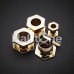 Gold PVD Hexa Bolt Screw-Fit Ear Gauge Tunnel Plug Gold PVD Hexa Bolt Screw-Fit Ear Gauge Tunnel Plug