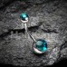 Abalone Shell Double Ball Inlay Belly Button Ring