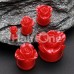 Wild Rose Flower Blossom Single Flared Ear Gauge Plug