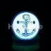 Glow in the Dark Anchor Enamel Embossed Double Flared Ear Gauge Plug