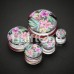 Hawaiian Flower Print Acrylic UV Double Flared Ear Gauge Plug