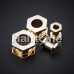 Gold PVD Hexa Bolt Screw-Fit Ear Gauge Tunnel Plug Gold PVD Hexa Bolt Screw-Fit Ear Gauge Tunnel Plug
