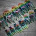 Rainbow Dreamcatcher Feather Dangle Ear Gauge Plug