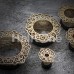 Golden Fliigree Ornate Single Flared Tunnel Plug 